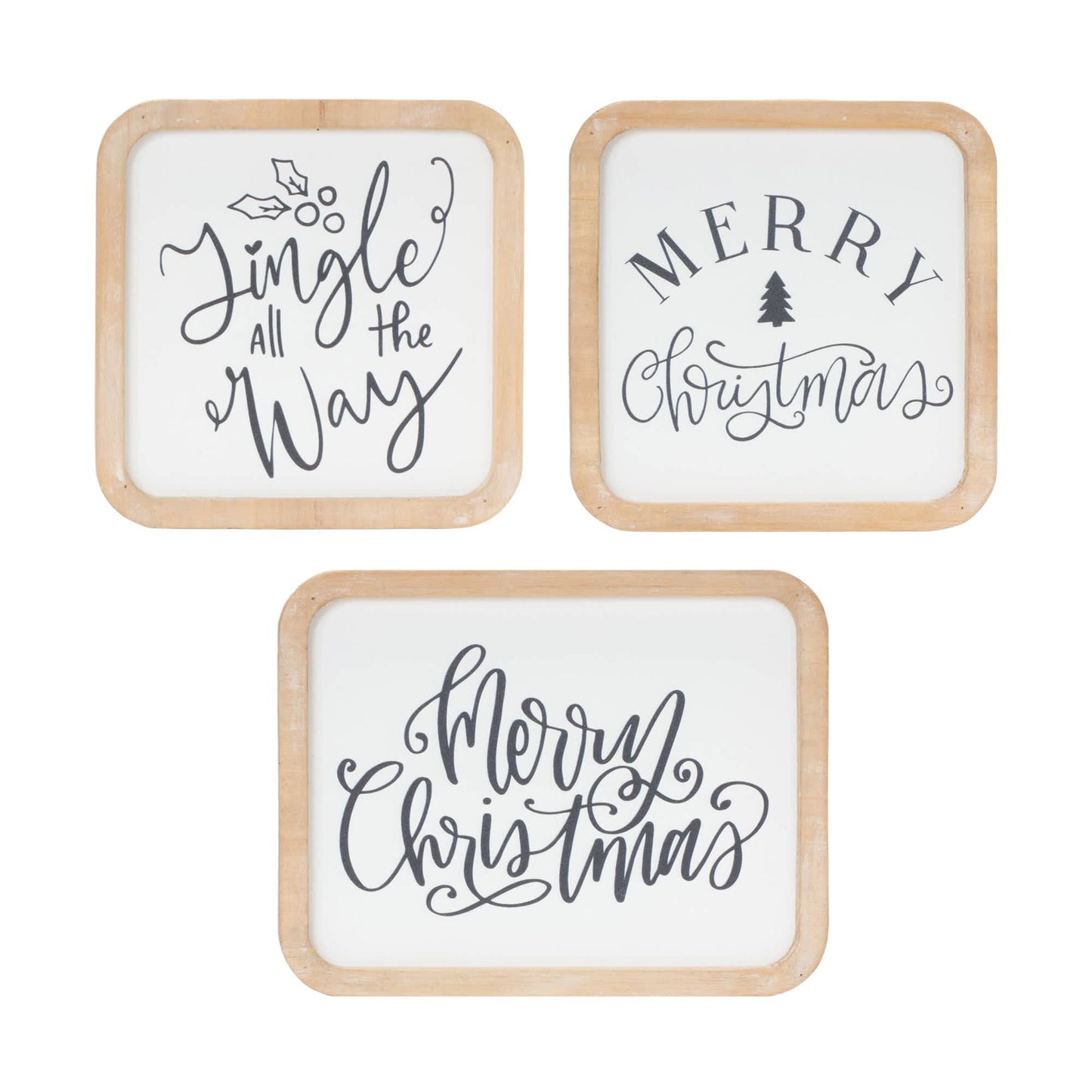 Melrose International Holiday Sentiment Plaque (Set of 12)