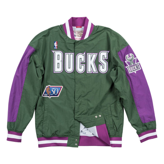 Mitchell & Ness Men's NBA Authentic Warm Up Jacket - Milwaukee Bucks 96-97