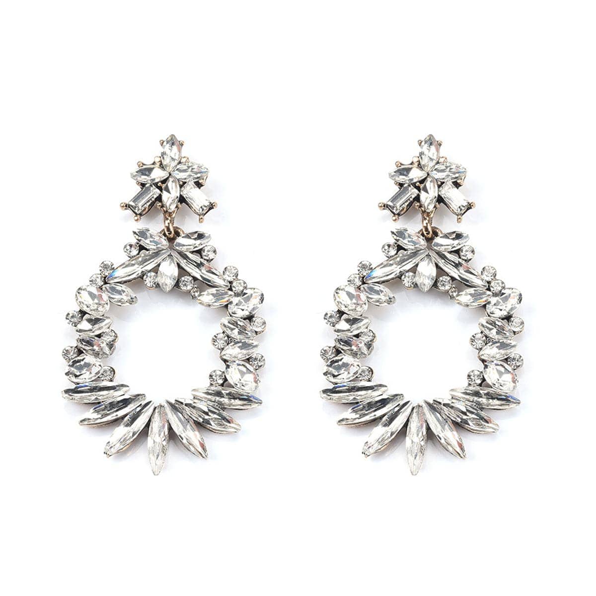Crystal & Cubic Zirconia Wreath Drop Earrings