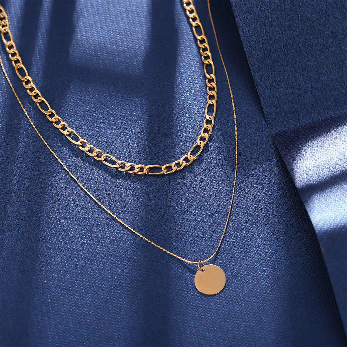 Goldtone Coin Layered Pendant Necklace