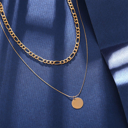 Goldtone Coin Layered Pendant Necklace
