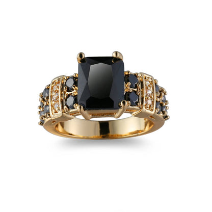 Black Crystal & Cubic Zirconia Goldtone Multi-Row Radiant-Cut Ring-6