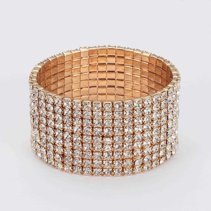 Cubic Zirconia & Goldtone Stretch Bracelet