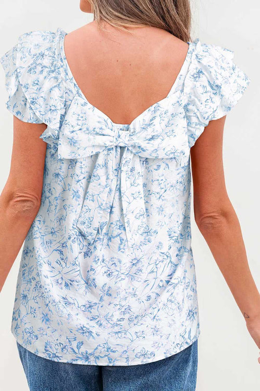 Threaded Pear Beatrice Bow Back Square Blouse