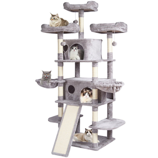 VEVOR Cat Tree 68.5" Cat Tower for Indoor Cats with Cat Condos Scratching Post - Multicolor 1