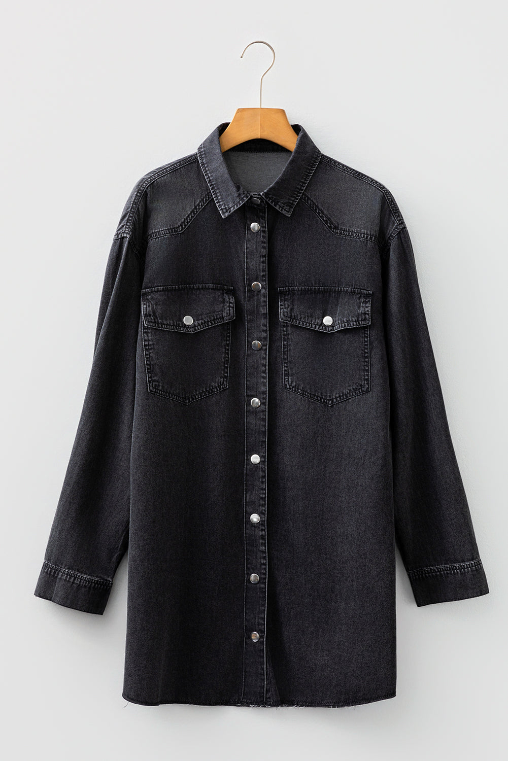 Threaded Pear Takina Raw Hem Loose Shirt