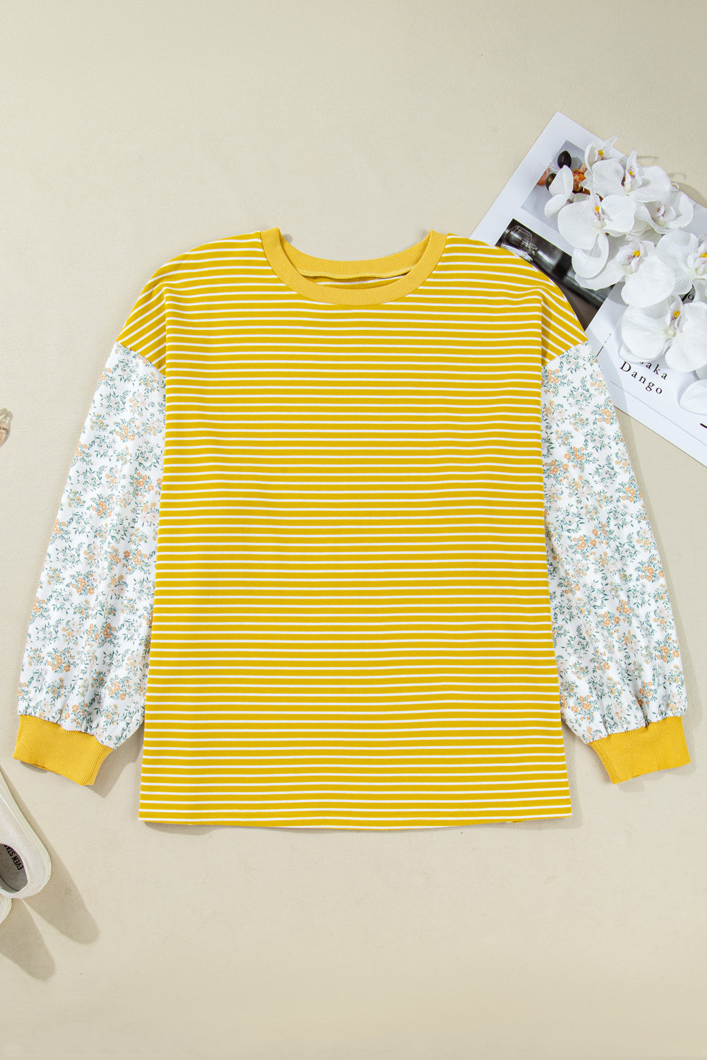 Threaded Pear Evelyn Sleeve Patchwork Loose Top