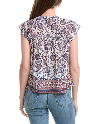 NAVY/MAROON BORDER FLORAL PRIN-