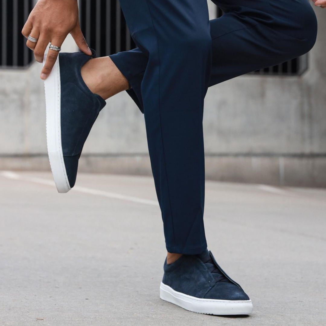 Navy Suede-