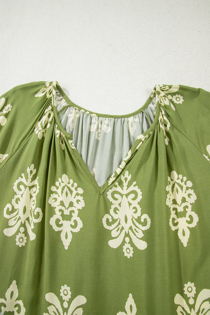 Threaded Pear Gabriella Floral Short Sleeve PLUS Top