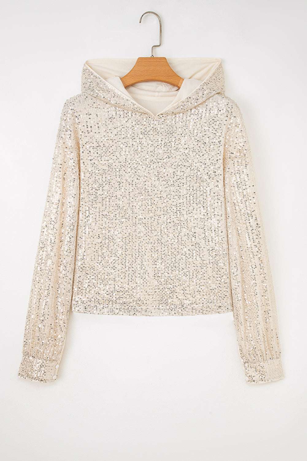 Stella Stream Sequin Hooded Long Sleeve Top - Jet Stream / L - 12/14
