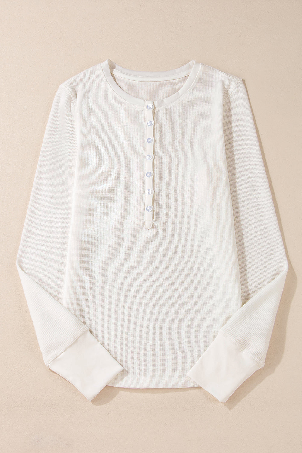 Threaded Pear Teresa Color Waffle Half Long Sleeve Top