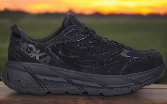 Hoka Men's One One Clifton L Suede 'Black' Athletic Shoes