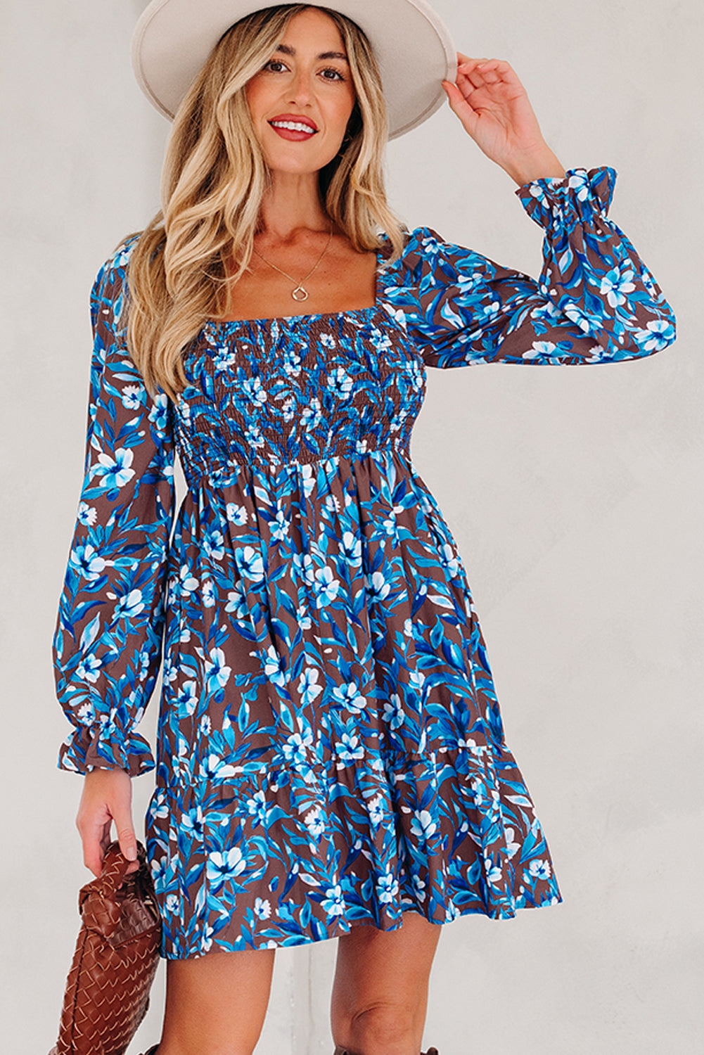 Threaded Pear Norava Ruffled Sleeve Floral Dress