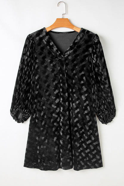 Threaded Pear Ximena Sleeve Velvet Mini Dress