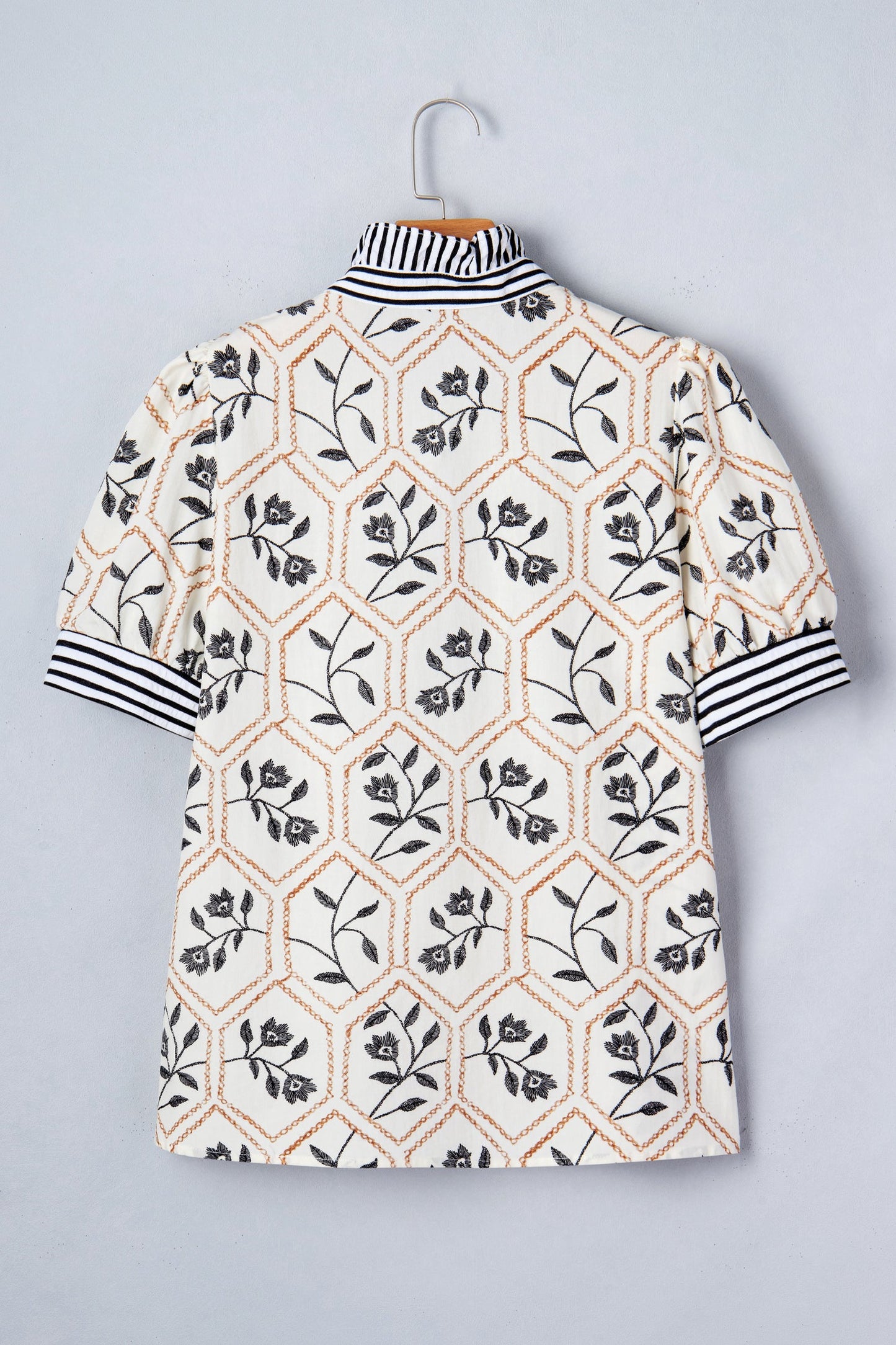 Threaded Pear Hayden Patchwork Short Sleeve Blouse