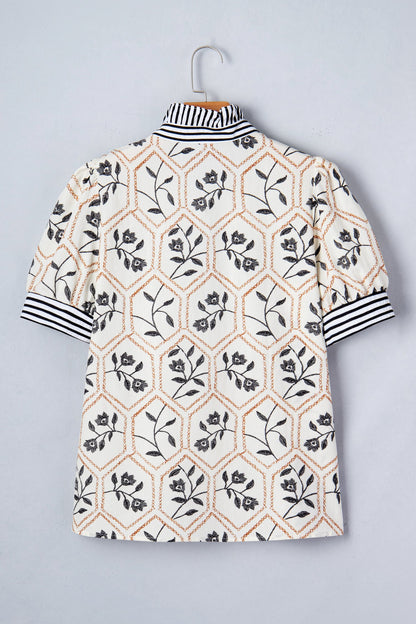 Threaded Pear Hayden Patchwork Short Sleeve Blouse
