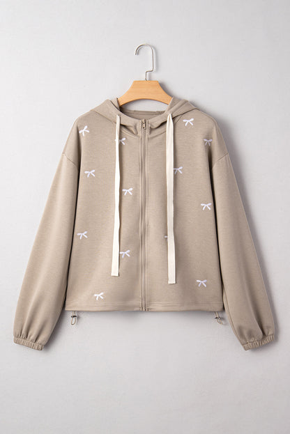 Threaded Pear Rayna Embroidered Zip Up Jacket