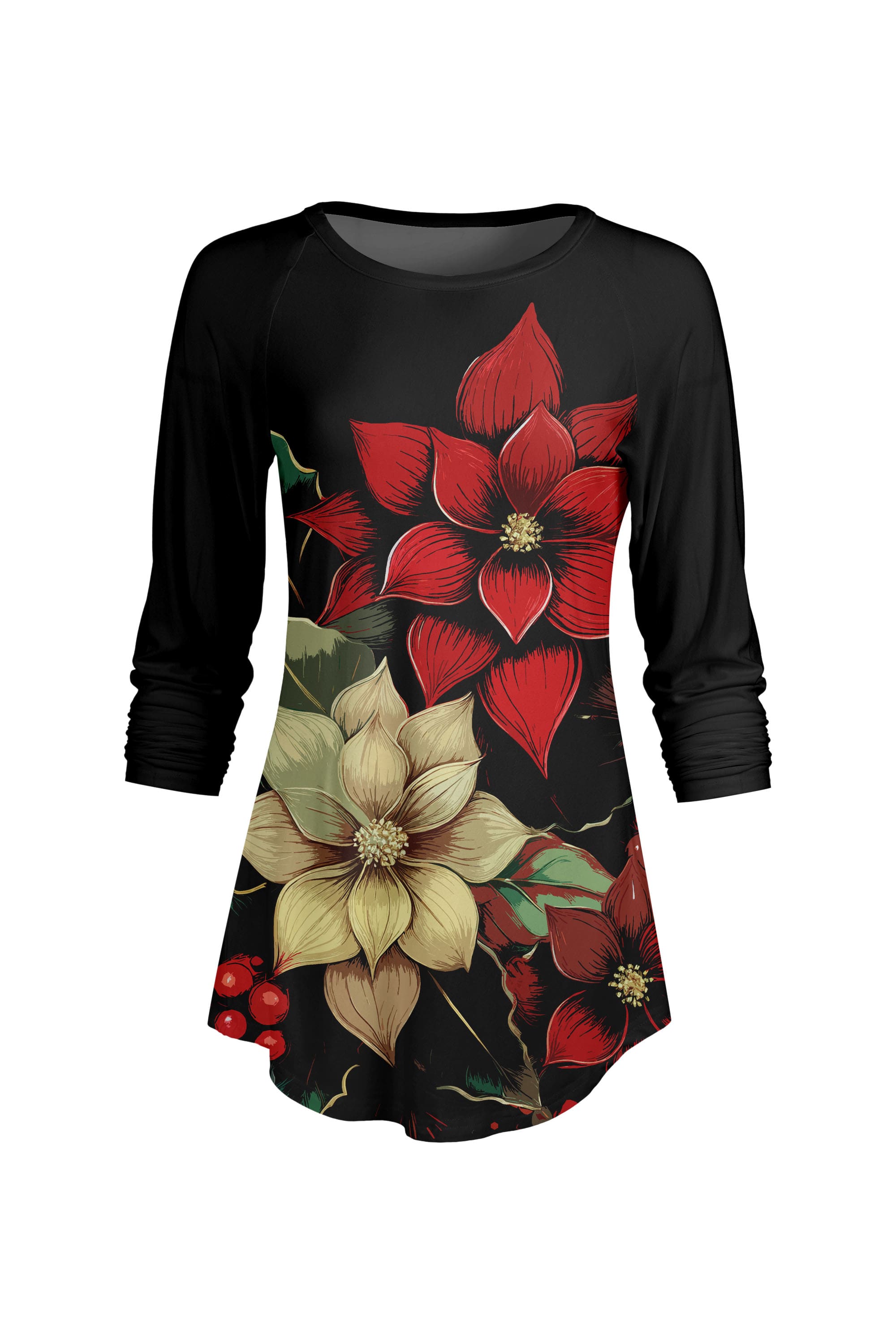 Misty Petals Scoop Neck Tunic