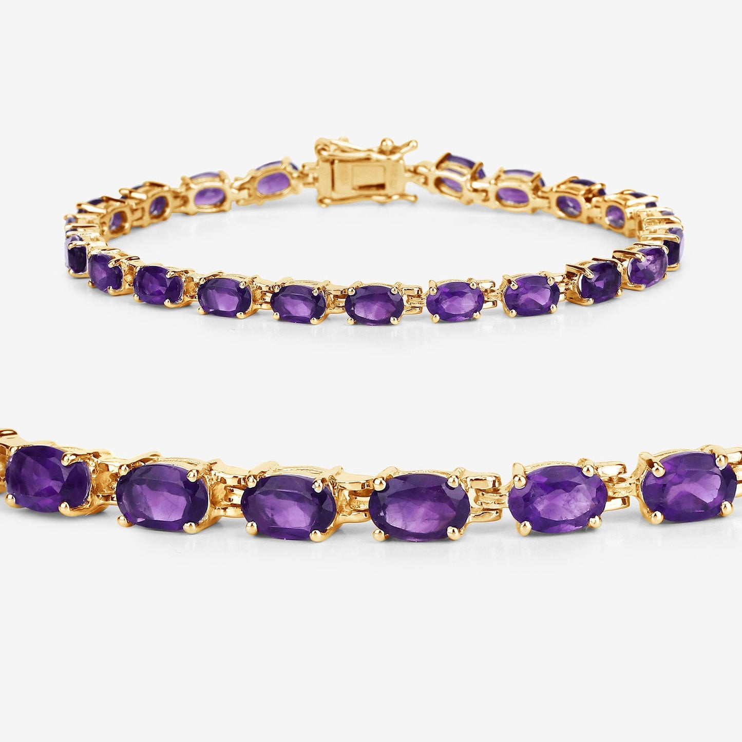 Genuine Purple Amethyst Tennis Bracelet Silver