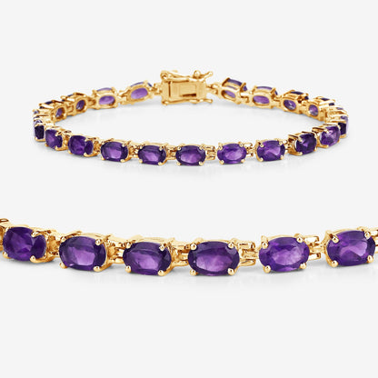 Genuine Purple Amethyst Tennis Bracelet Silver