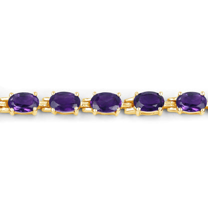 Genuine Purple Amethyst Tennis Bracelet Silver