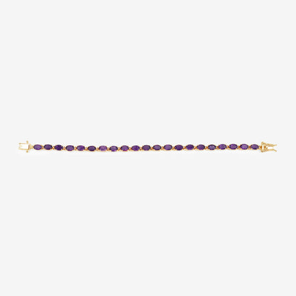 Genuine Purple Amethyst Tennis Bracelet Silver