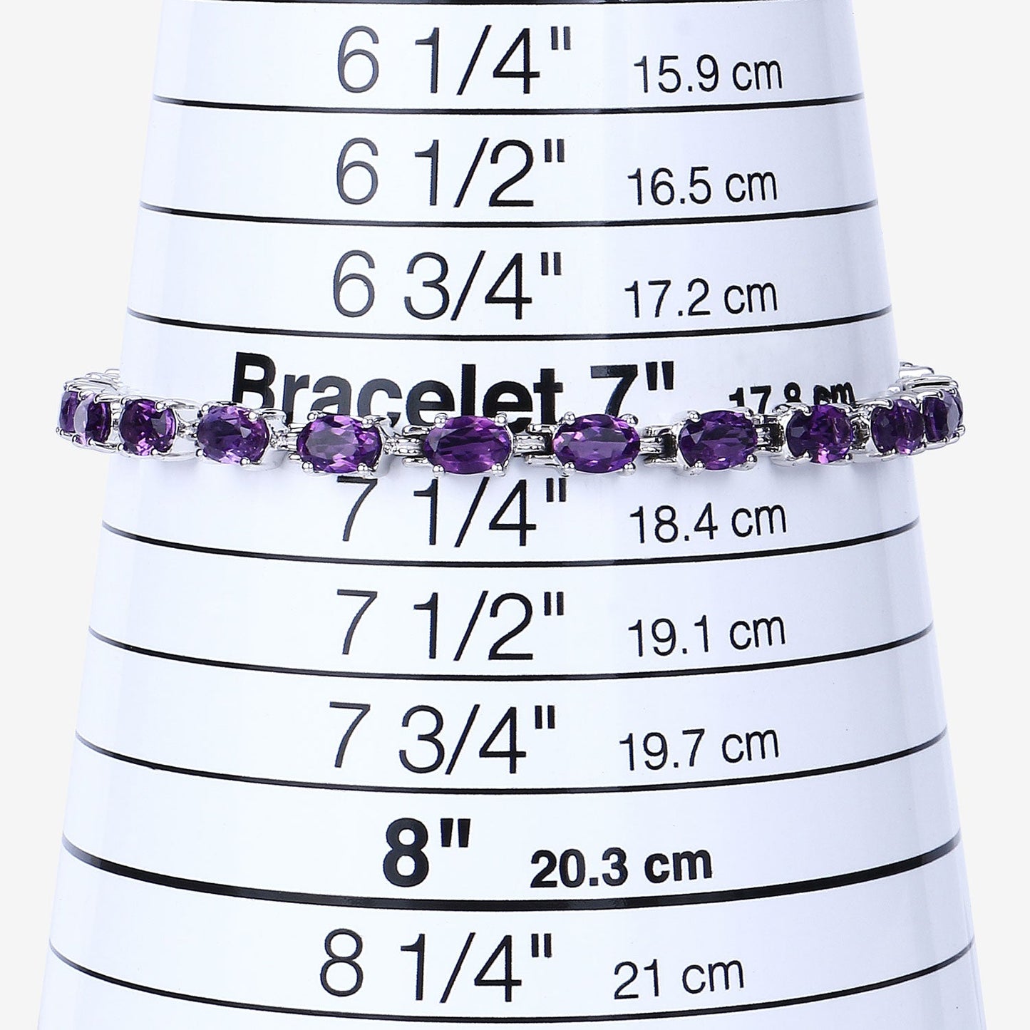 Natural Purple Amethyst Silver Tennis Bracelet Womens