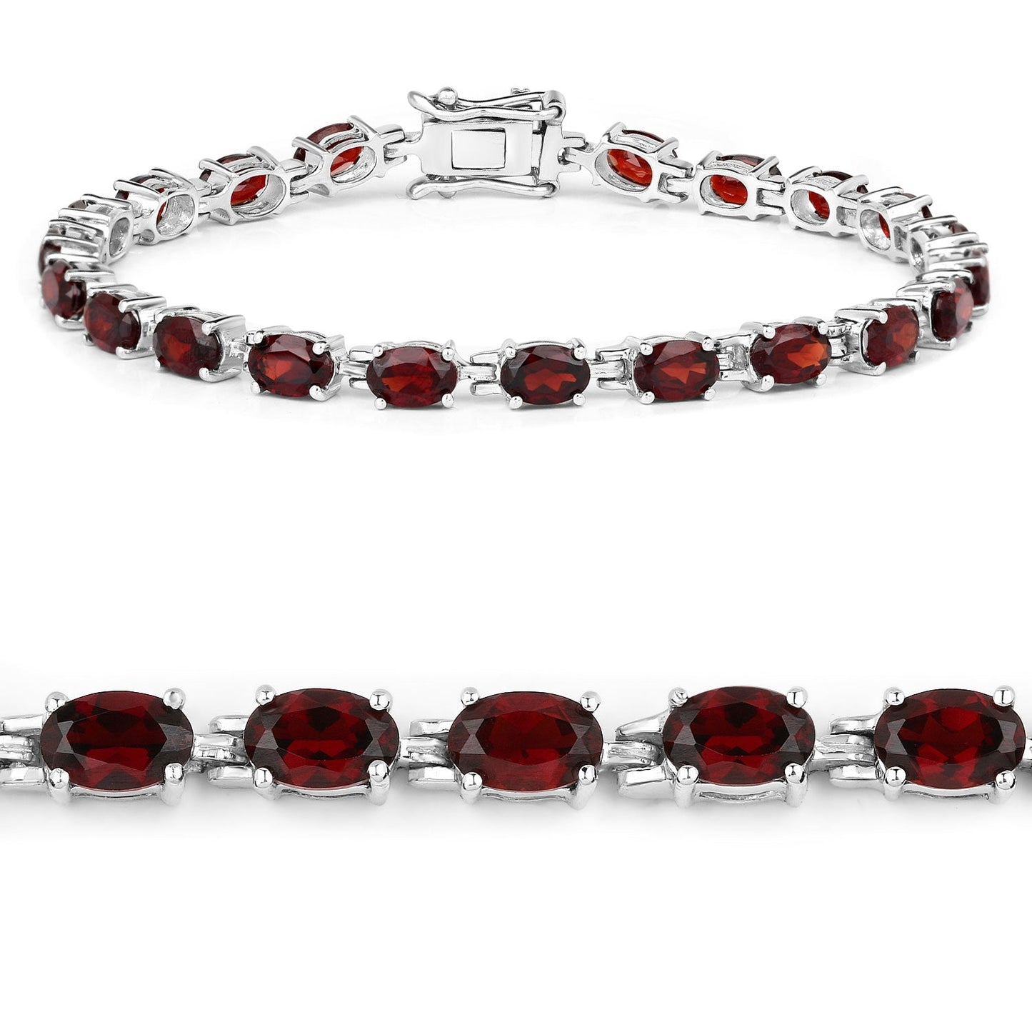 Natural Red Garnet Tennis Bracelet