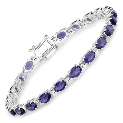 Genuine Iolite Silver Tennis Bracelet