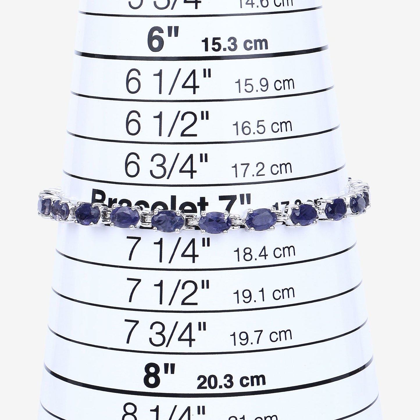 Genuine Iolite Silver Tennis Bracelet