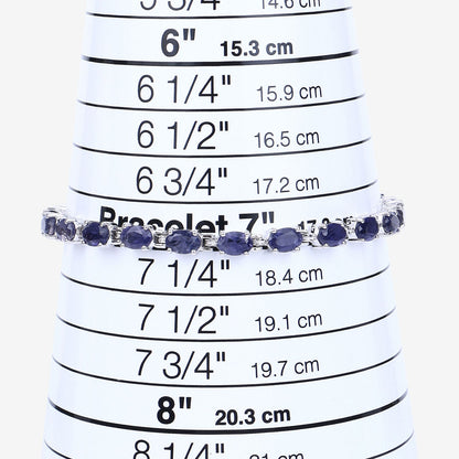 Genuine Iolite Silver Tennis Bracelet