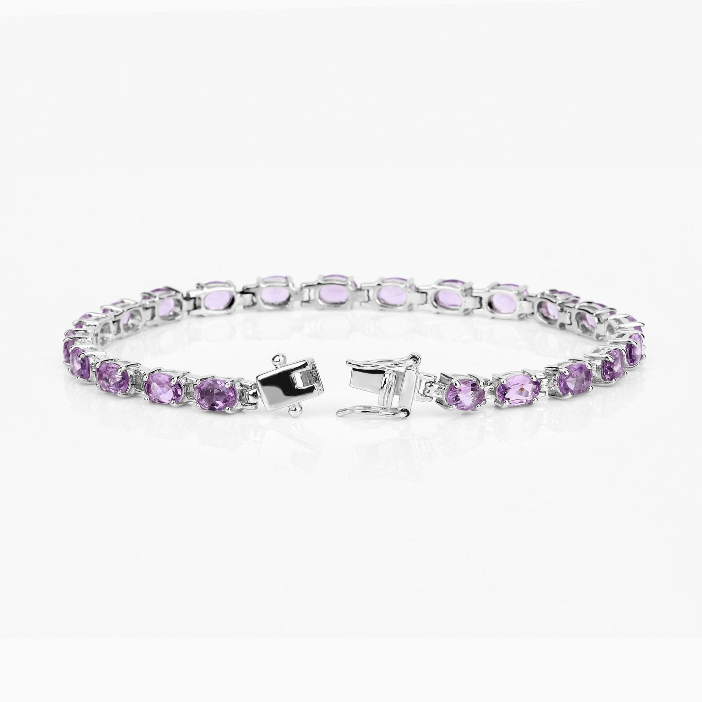 Genuine Pink Amethyst Tennis Bracelet