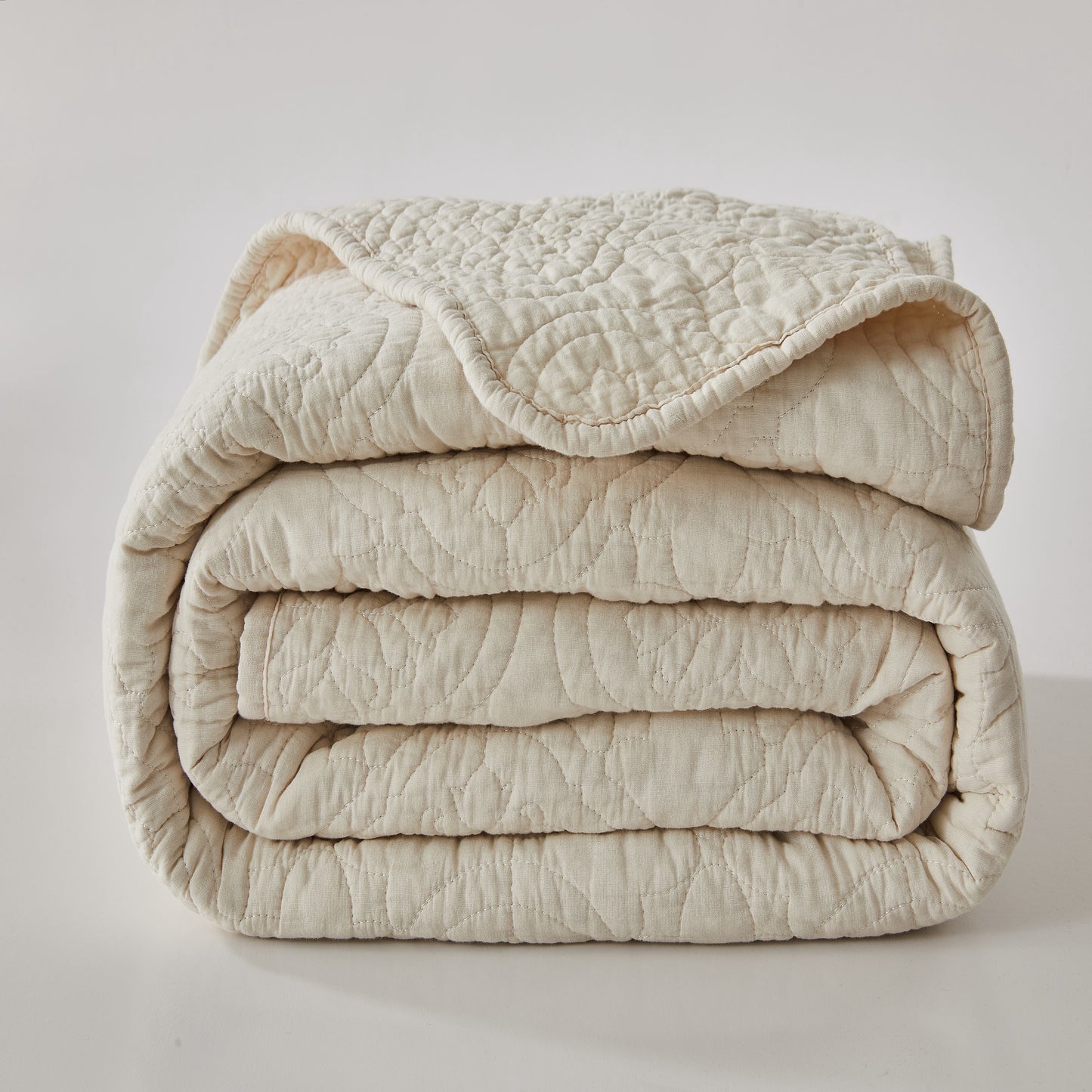 Patina Vie 3 Piece 100% Cotton Stitched Embroidered Quilt Set