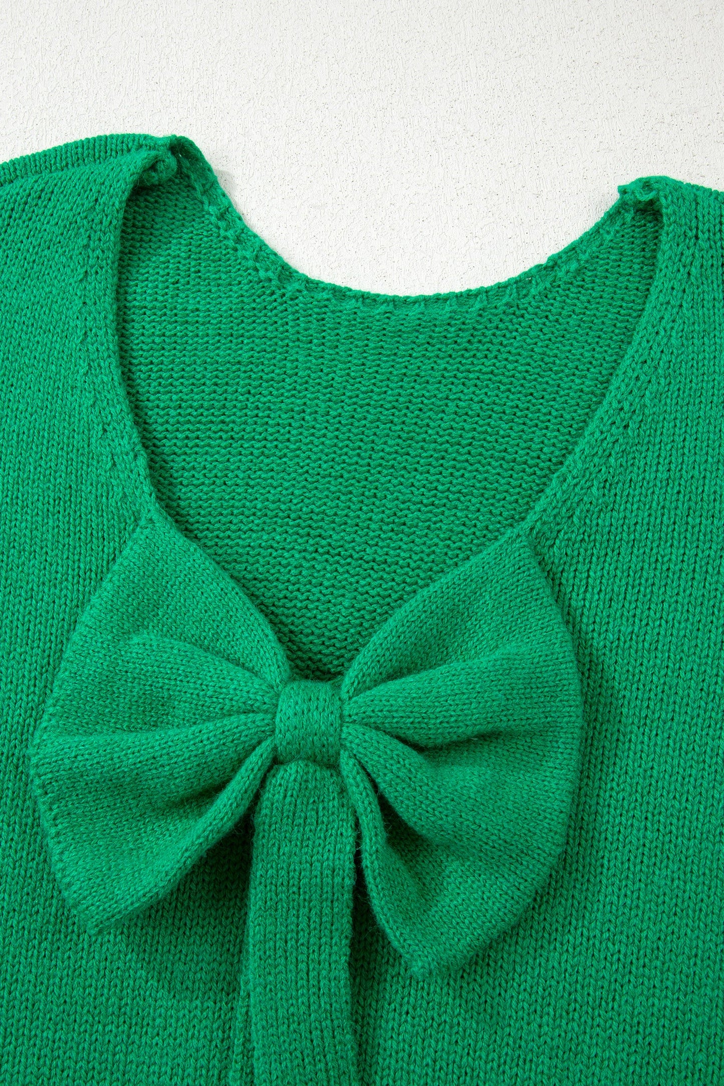 Threaded Pear Raven Backless Bubble Sleeve Sweater
