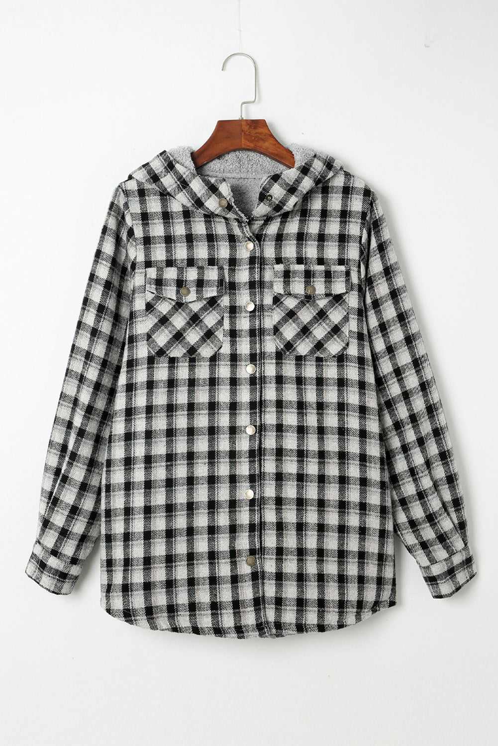 Threaded Pear Evelyn Sherpa Lined Hooded Shacket