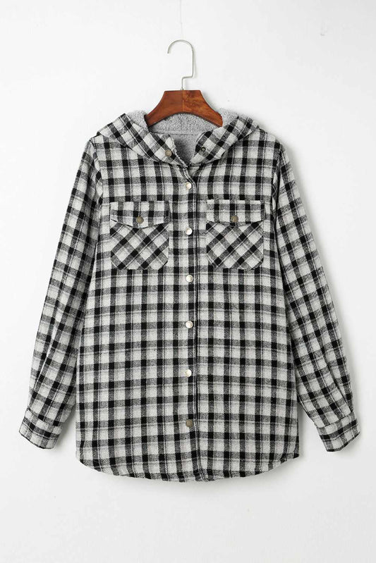 Threaded Pear Evelyn Sherpa Lined Hooded Shacket