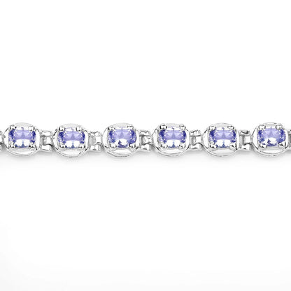Genuine Tanzanite Tennis Silver Bracelet