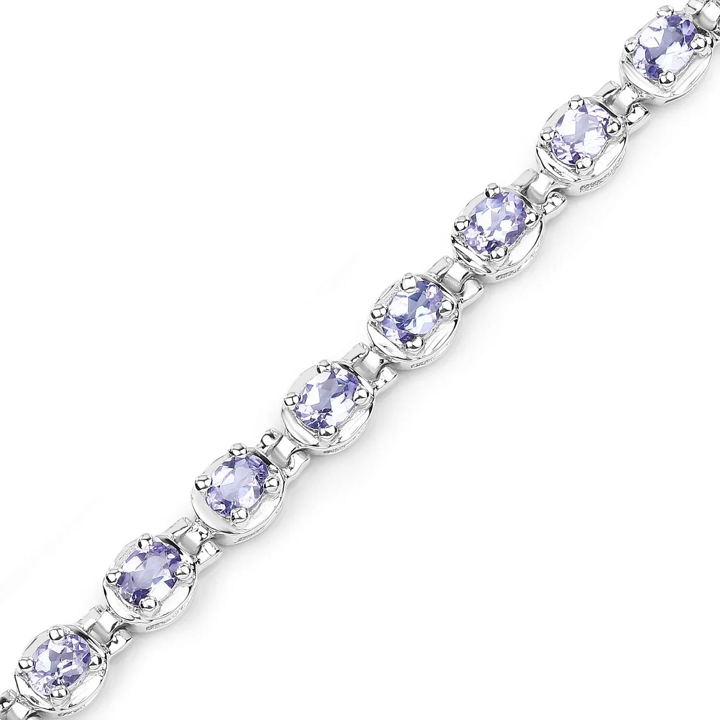 Genuine Tanzanite Tennis Silver Bracelet