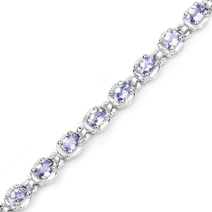 Genuine Tanzanite Tennis Silver Bracelet