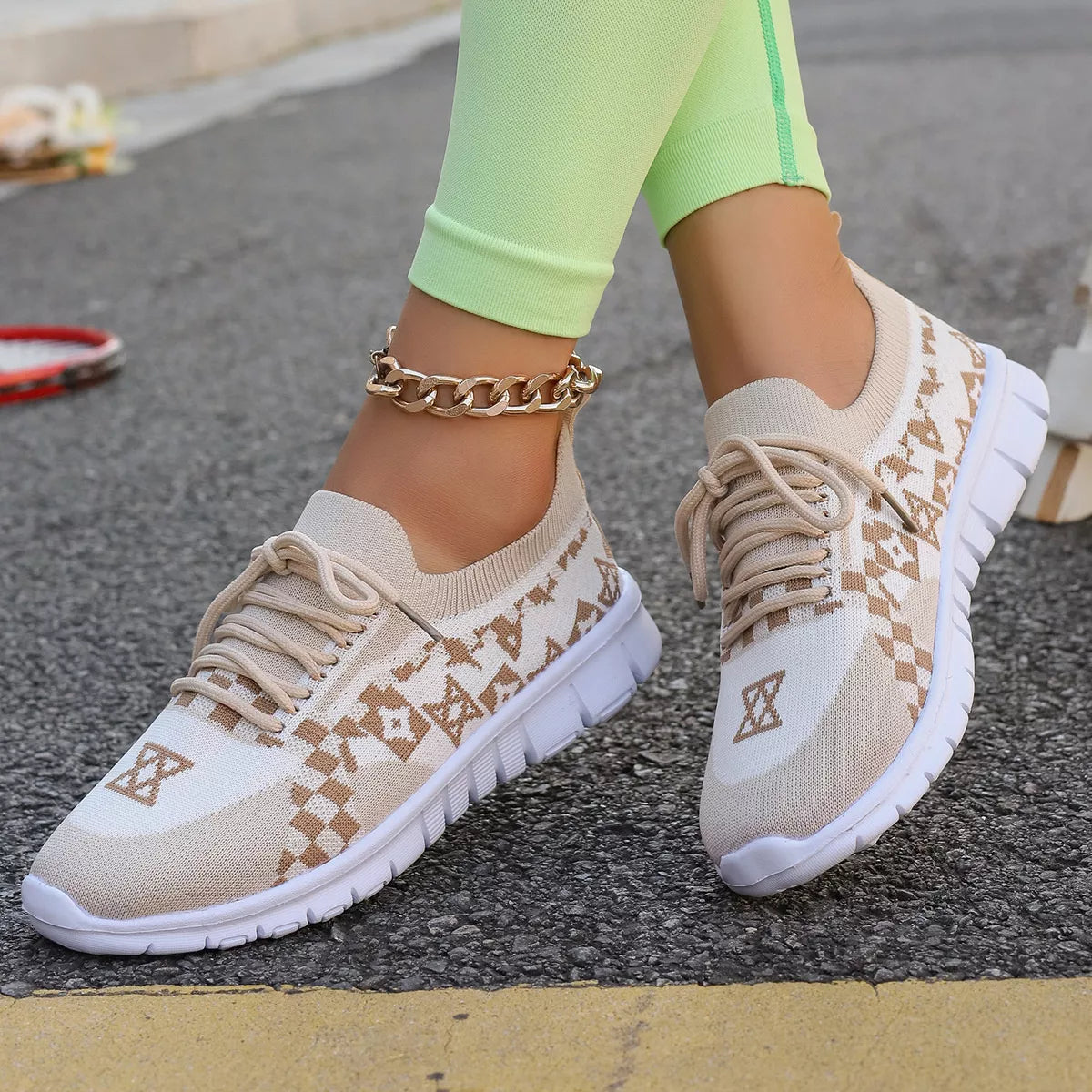 Breathable Mesh Lace Up Sneakers