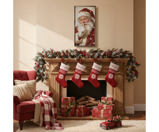 Kendrick Home Santa Shh With Snowflakes