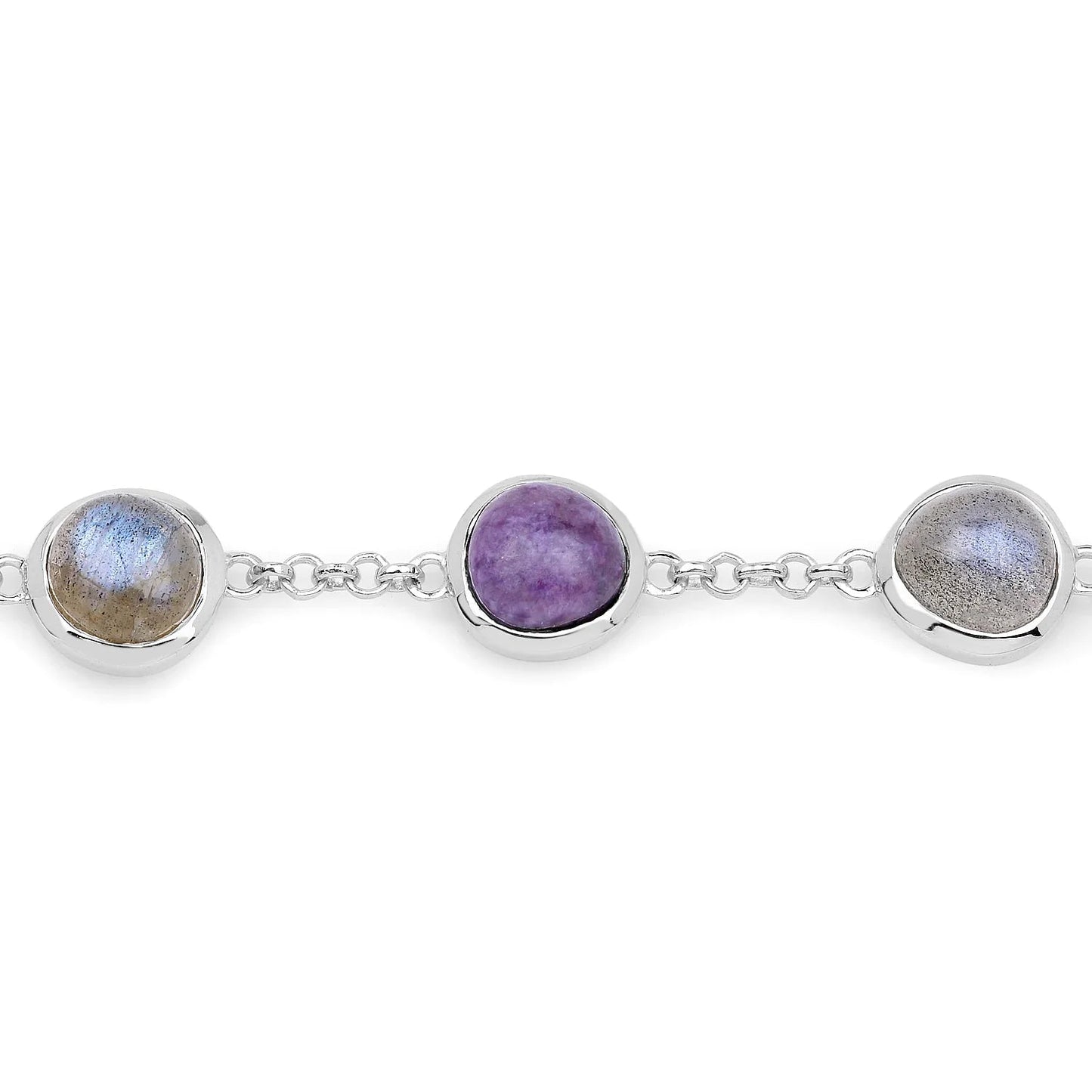 Genuine Charolite And Labradorite Strand Bracelet