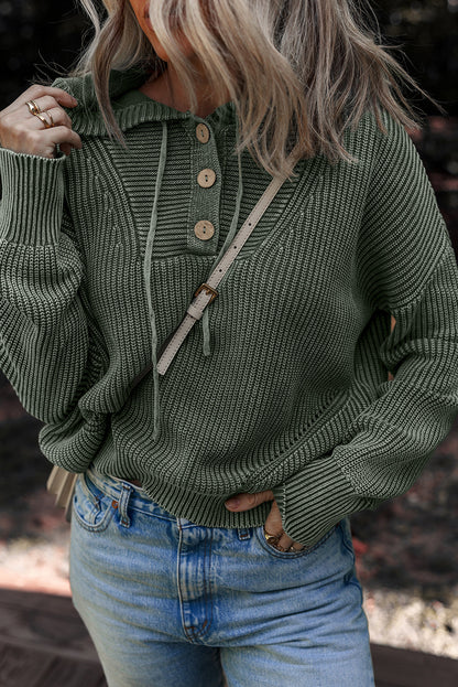 Threaded Pear Sofioya Knit Drawstring Hooded Sweater