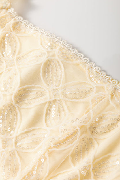 Threaded Pear Winter Bubble Sleeve Square Dress