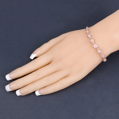 5.50 Ct Oval Pink Opal Prong Silver Bolo Adjustable Bracelet