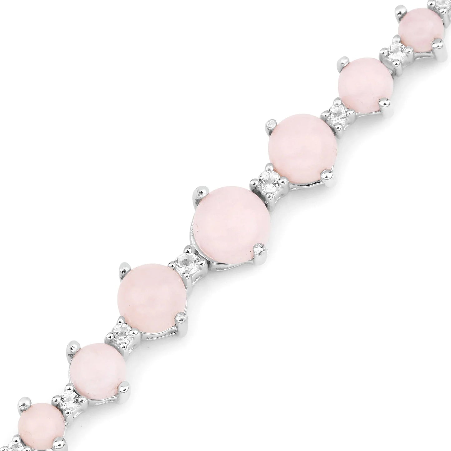 5.50 Ct Oval Pink Opal Prong Silver Bolo Adjustable Bracelet