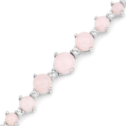 5.50 Ct Oval Pink Opal Prong Silver Bolo Adjustable Bracelet