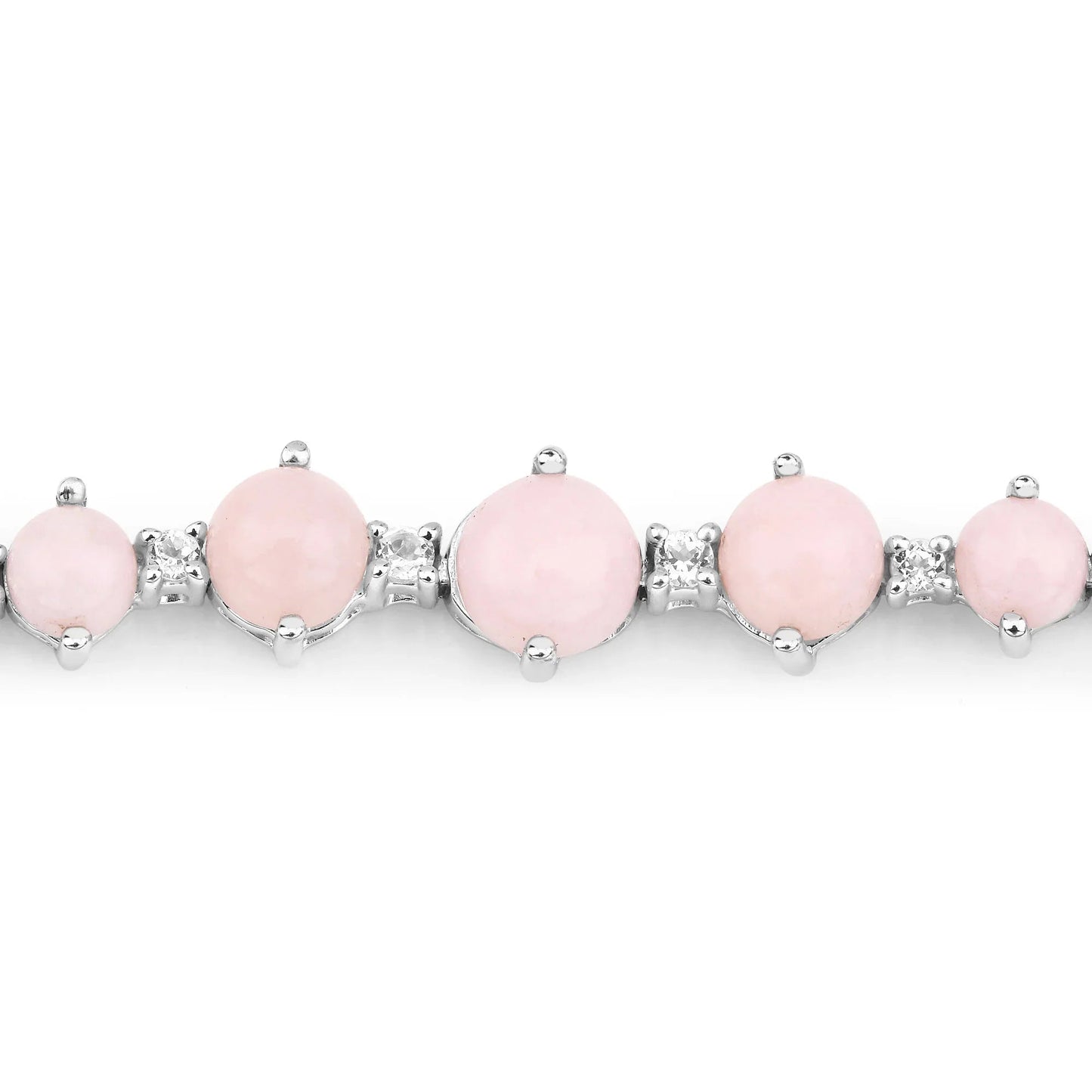 5.50 Ct Oval Pink Opal Prong Silver Bolo Adjustable Bracelet