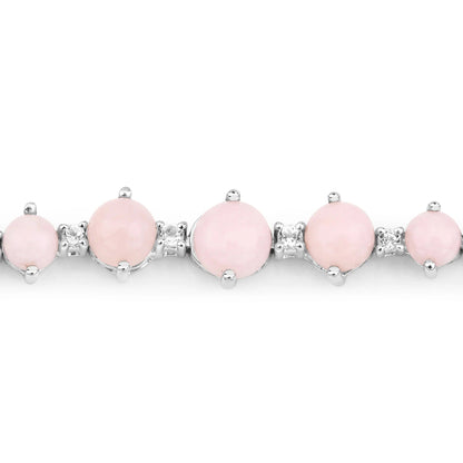 5.50 Ct Oval Pink Opal Prong Silver Bolo Adjustable Bracelet
